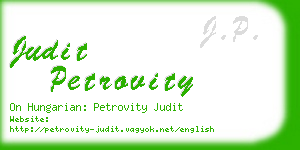 judit petrovity business card